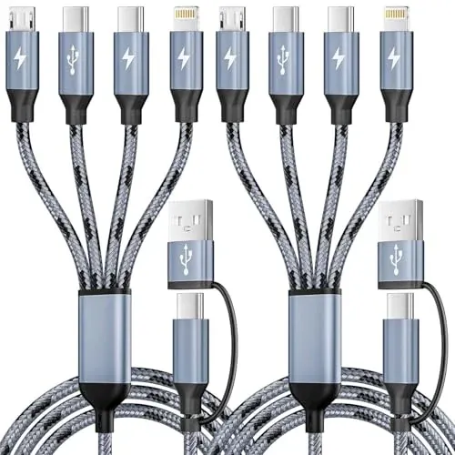 4-in-1 Multi Charging Cable with USB-A and USB-C Universal Connectors