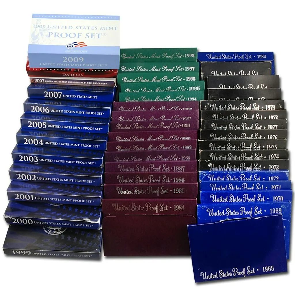 US Mint 1968 S to 2009 Complete 42-Year Proof Set Collection