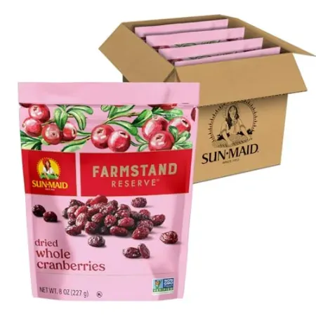 4-Pack 8oz Sun-Maid Farmstand Reserve Whole Dried Cranberries