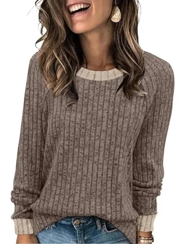 WIHOLL Color Block Long Sleeve Shirts