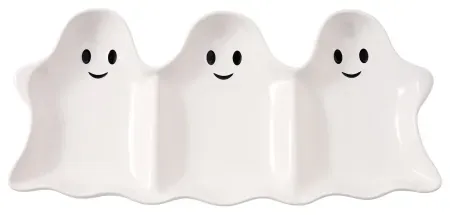 Way To Celebrate Halloween Three-Ghost Ceramic Serving Tray