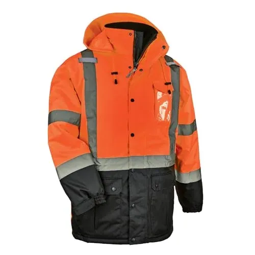 Ergodyne GloWear 8384 Orange Large High Visibility Reflective Winter Safety Jacket