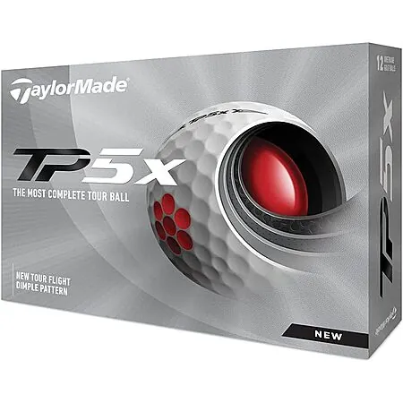 12-Ct TaylorMade TP5X Complete Tour Golf Balls (White)