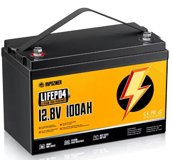 RVPOZWER 12V 100Ah LiFePO4 Lithium Battery