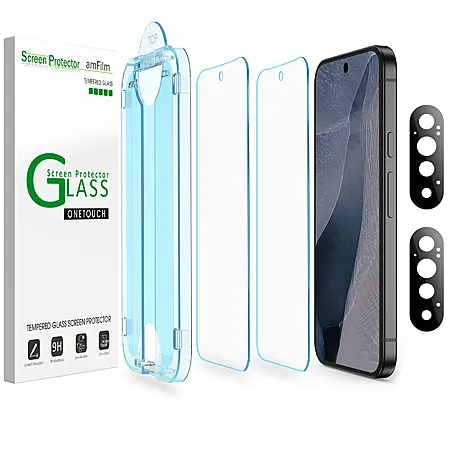 2-Pk amFilm OneTouch Glass Screen Protectors (Google Pixel 11 Pro, 10 & 9 Series)