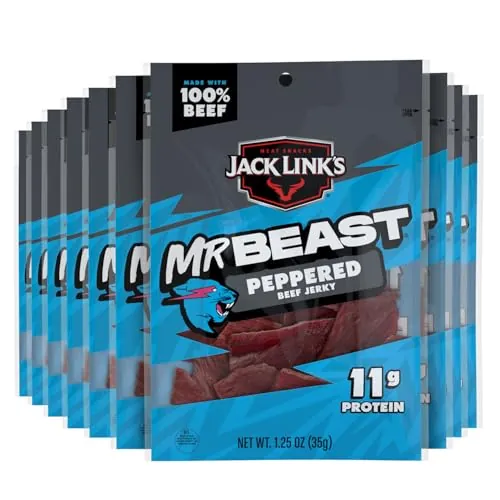 Jack Link’s x MrBeast Peppered Beef Jerky 1.25oz Bags 10-Pack