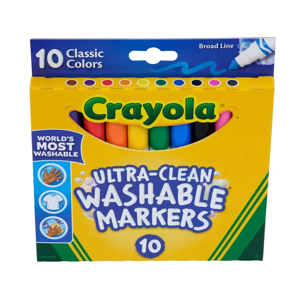 Crayola 10-Count Ultra-Clean Washable Broad Line Markers