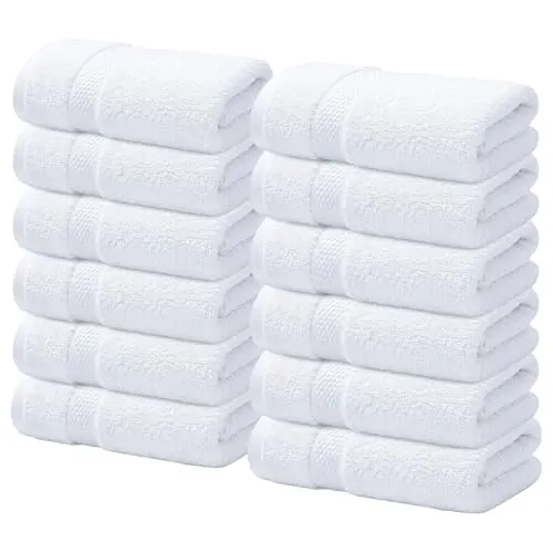 Infinitee Xclusives 12-Pack 100% Cotton Luxury Wash Cloths