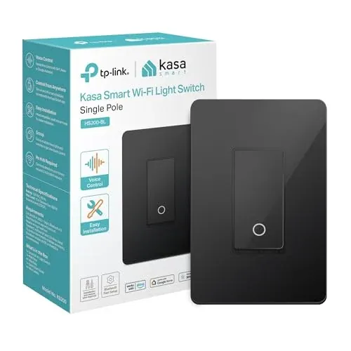 Kasa HS200 Smart Wi-Fi Single Pole Light Switch (Black)
