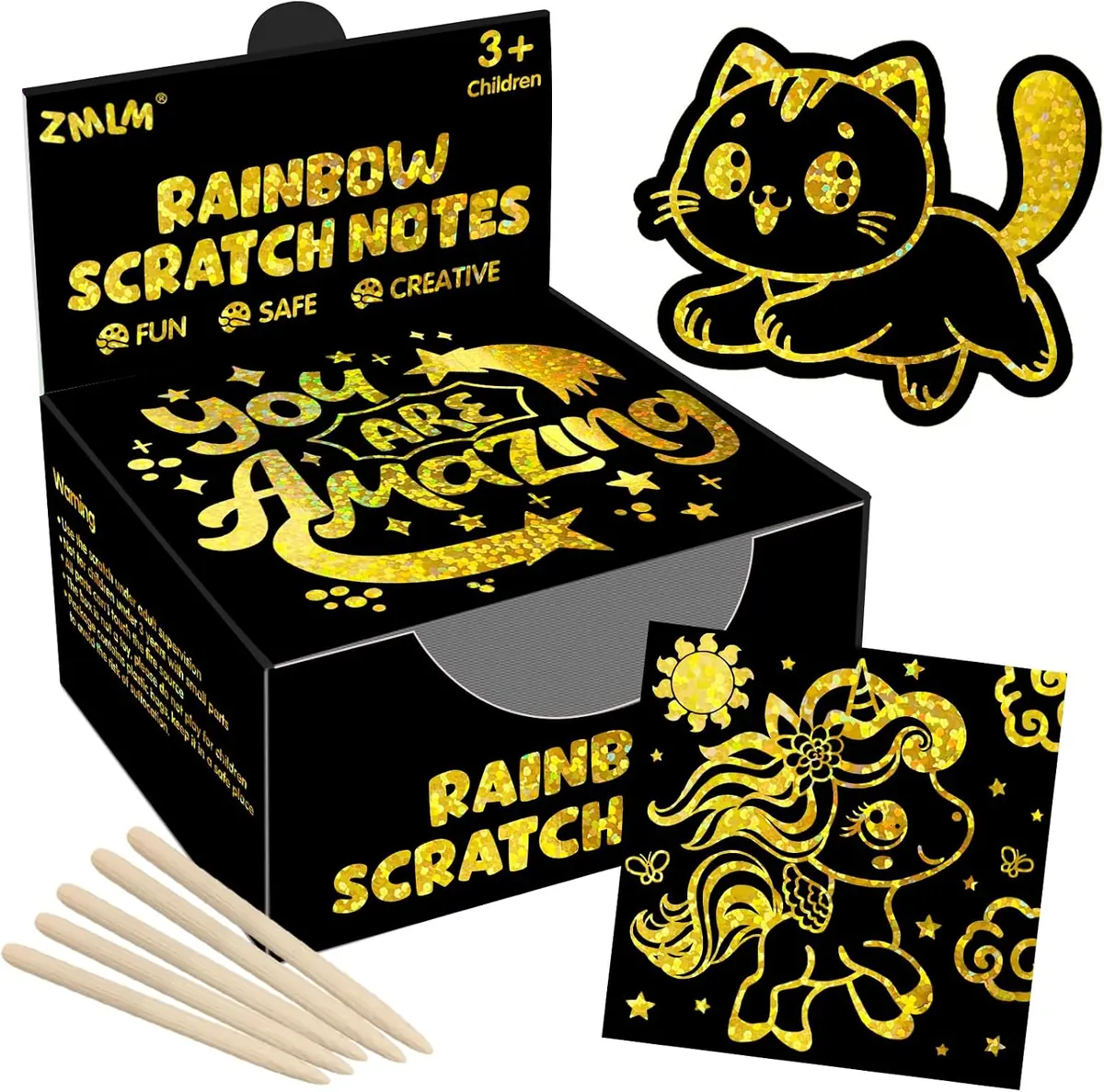 Rainbow Scratch Art Mini Notes 165-Count