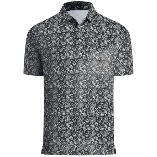 Esabel.C Men's Print Golf Shirt Breeze Polo Shirt