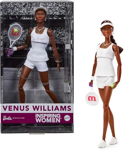 Barbie Inspiring Women Series, Venus Williams Fashion Doll with Signature Tennis Uniform and Racket