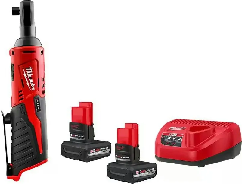 Milwaukee M12 3/8" Cordless Ratchet w/ 5.0 Ah Battery Starter Kit