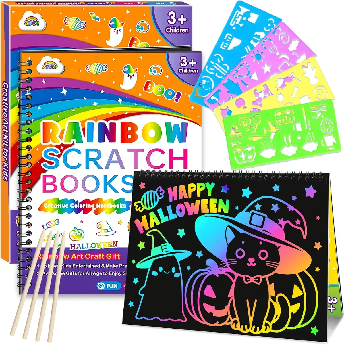 Rainbow Scratch Art Books 2-Pack