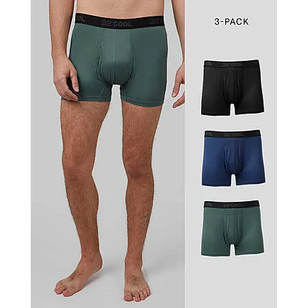 3-Pk 32 Degrees Men's Cool Trunk Boxer Briefs (Various Colors)