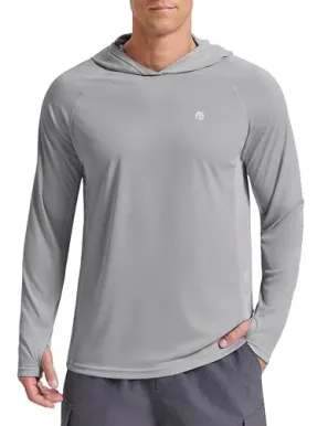 PINSPARK Men's UPF 50+ Sun Protection Long Sleeve Hoodie w/ Mask