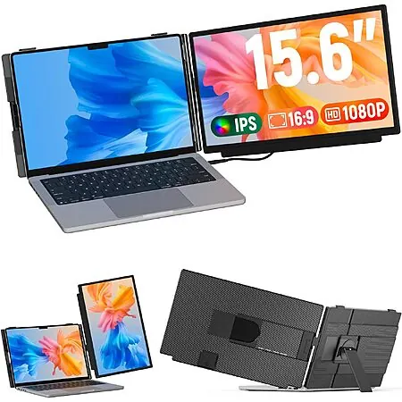 FLYTOCCA 15.6" FHD IPS Laptop Screen Extender w/ USB-C & HDMI Connectivity