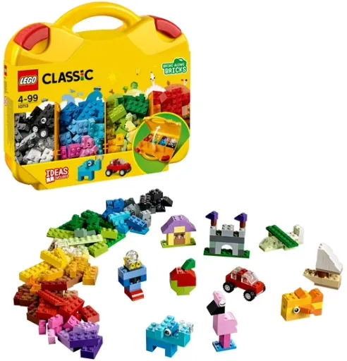 LEGO Classic Creative Suitcase with Sorting Storage Organizer Case
