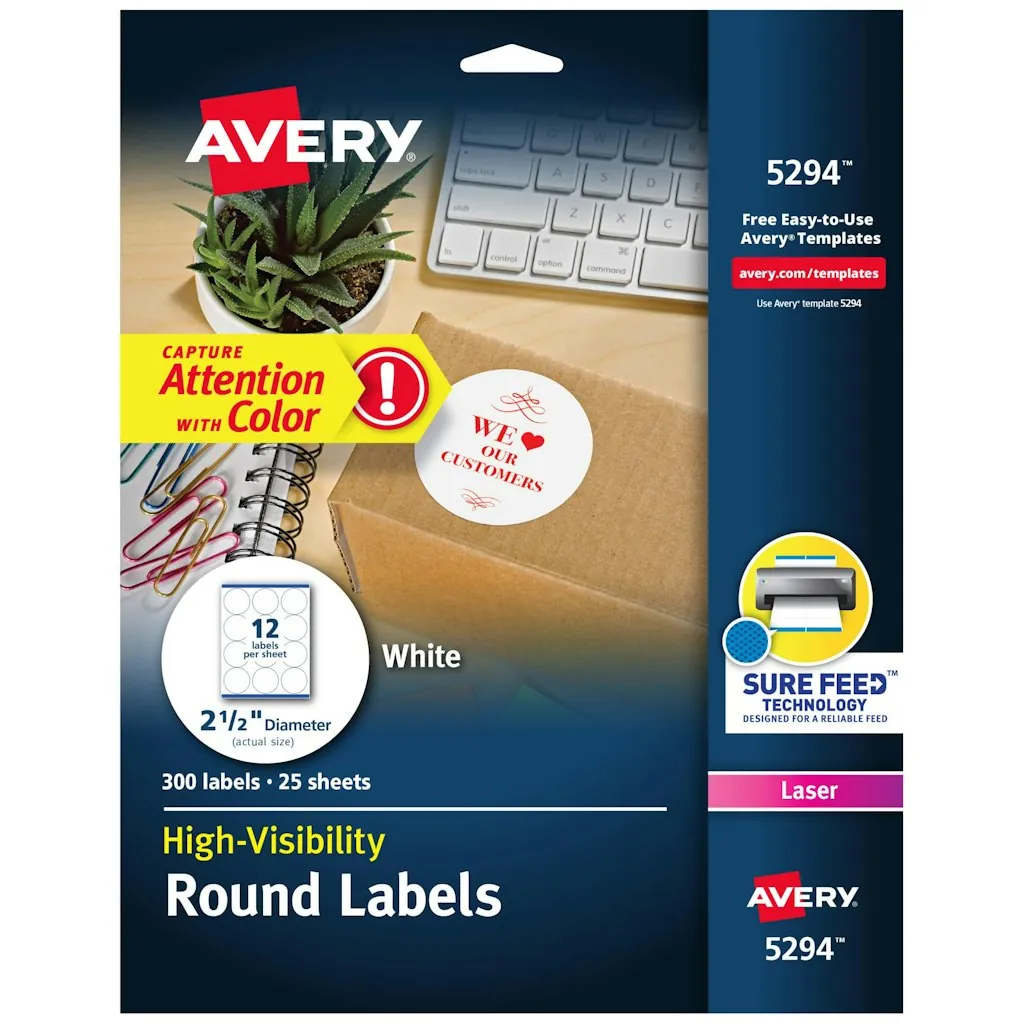Avery 300-Count Round Printable Labels