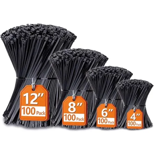 Black Cable Zip Ties 400-Pack