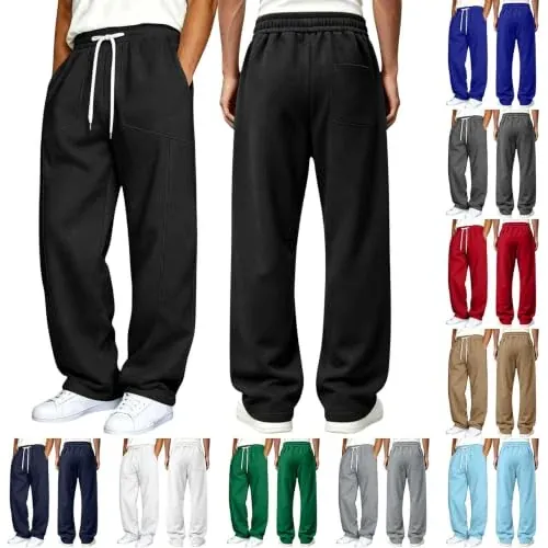 Men's Baggy Sweatpants Wide Leg Elastic Waist