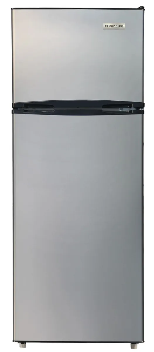 Frigidaire 7.5 Cu. ft. Top Mount Refrigerator, Apartment Size Fridge with Reversible Doors, Platinum