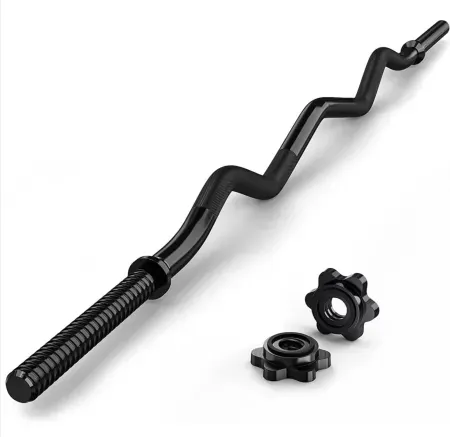 FIXTECH 47'' Curl Bar w/ Collars for All Standard 1" Plates