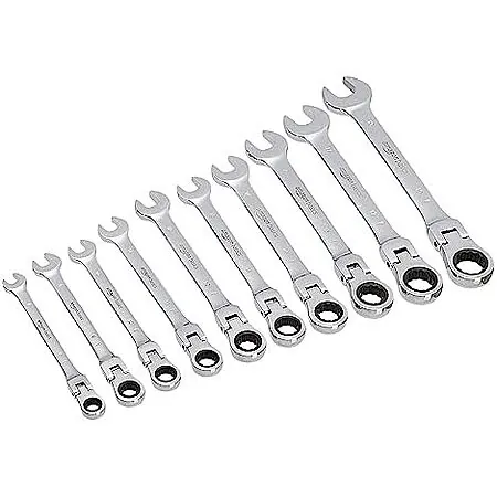 10-Pc Amazon Basics Flexible Gear Ratcheting Wrench Set (Metric)