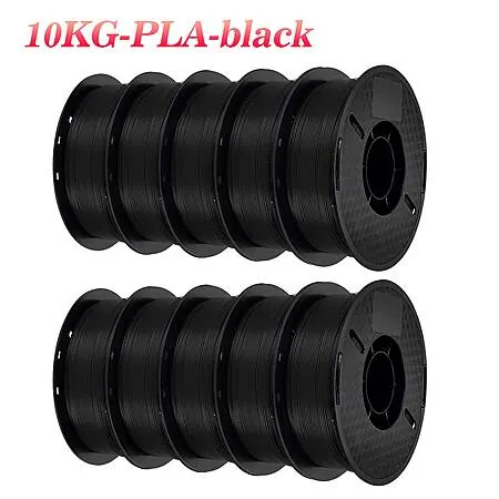 10-Pk 1kg 1.75mm KINGROON PLA 3D Printer Filament (Black)