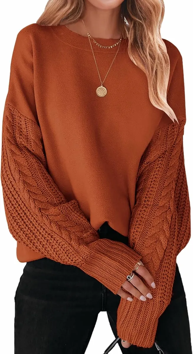 ZESICA Oversized Cable Knit Sweater
