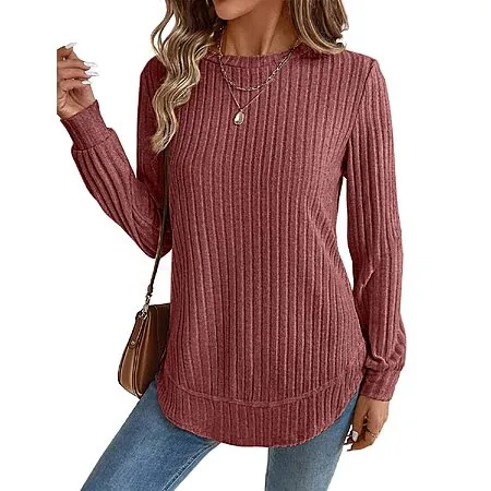 JUSTFASHIONNOW Women's Long Sleeve Tunic Sweater (select sizes/colors)