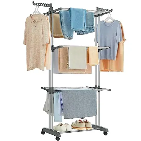 SONGMICS 4-Tier Foldable Laundry Drying Rack Stand