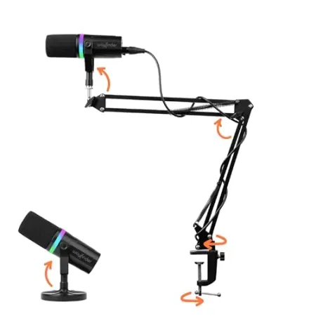 Wayfinder USB/XLR Dynamic Microphone and Boom Arm