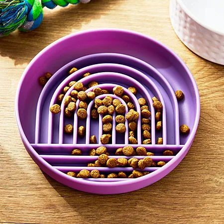Vibrant Life Silicone Slow Feeder Pet Bowl (8" Round or 12"x8" Rectangle)