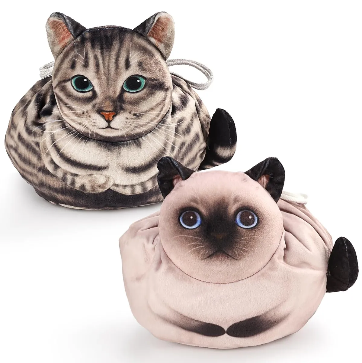 Cat Shaped Drawstring Makeup Bag 2-Pack