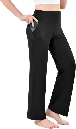 Leafigure Women's Wide-Leg Yoga Pants w/ Pockets