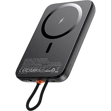 10,000mAh AsperX Magnetic Power Bank w/ 22.5w PD & Built-in USB-C Cable