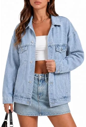 Sipaya Button Down Oversized Denim Jean Jackets
