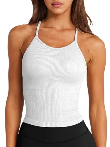 LASLULU Womens Sports Bra Seamless Long Tank