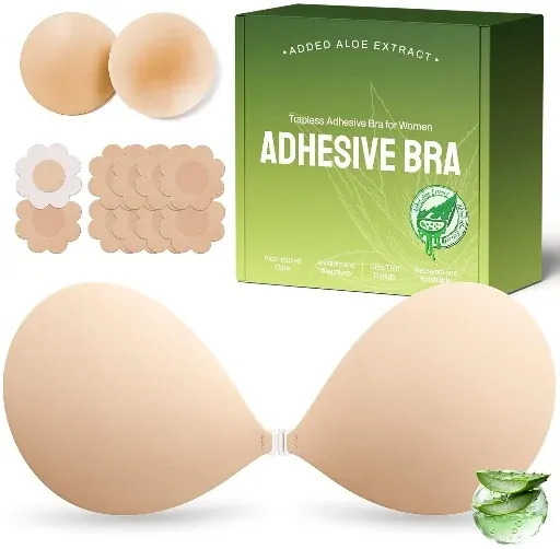 Ultra Invisible Sticky Push Up Strapless Adhesive Bra