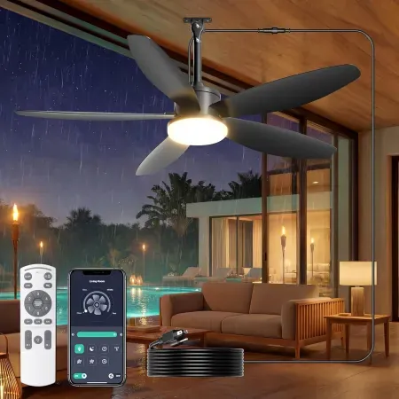 42" Phylluz Dimmable Outdoor Ceiling Fan w/ Remote & App Control