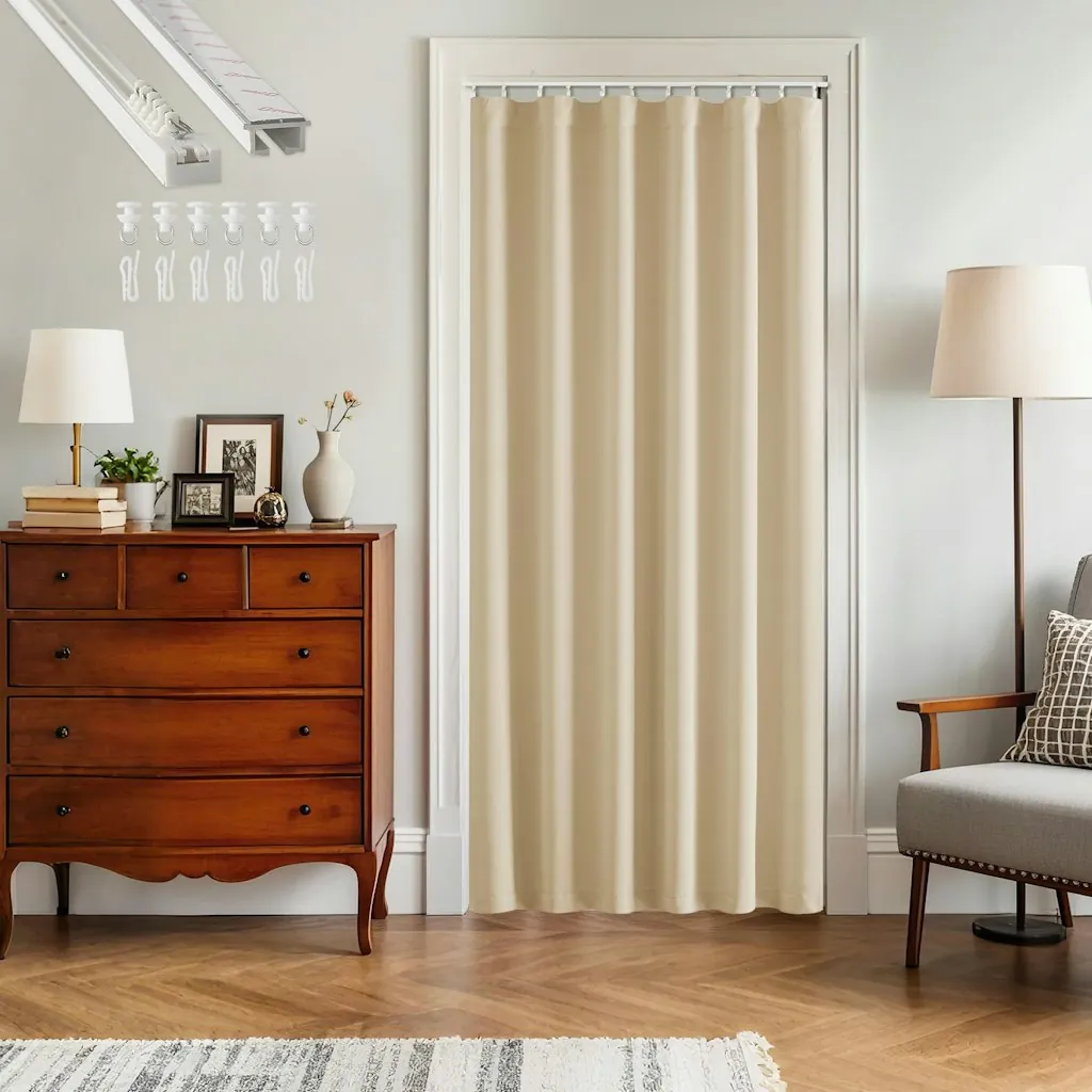 36" x 80" Doorway Curtain w/ Straight Ceiling Track