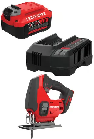 CRAFTSMAN V20 4Ah Battery and Charger Kit with Cordless Jig Saw