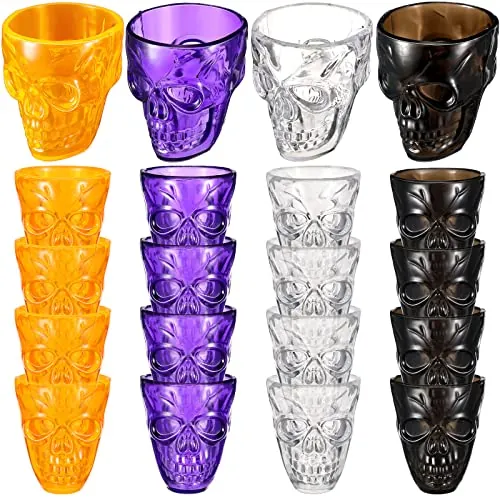 Skull Plastic Shot Glasses 20-Piece Set