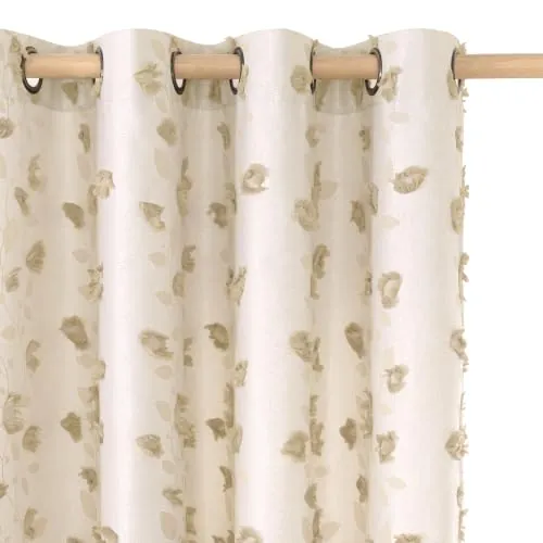 Jacquard Linen Curtains- 2 Panels