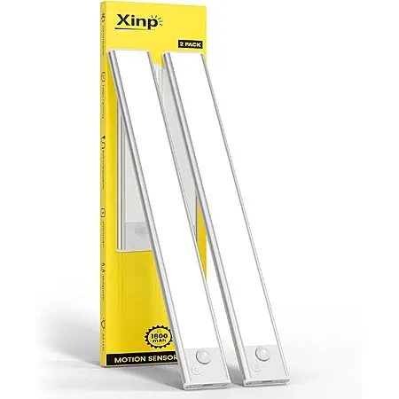 2-Pk 7.8" Xinp Rechargeable Dimmable Under Cabinet LED Lights w/ Motion Sensor