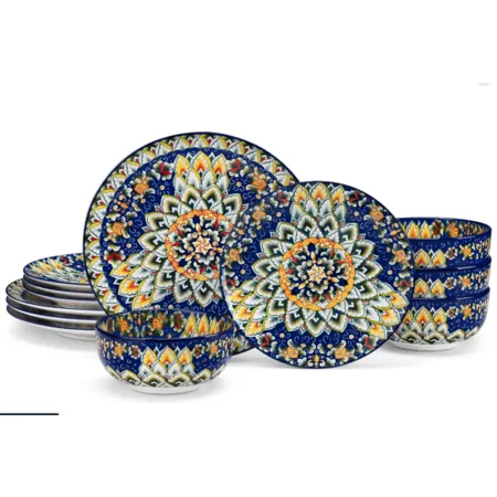 Prime Members: 12-Pc vancasso Porcelain Dinnerware Set (8 Plates + 4 Bowls)