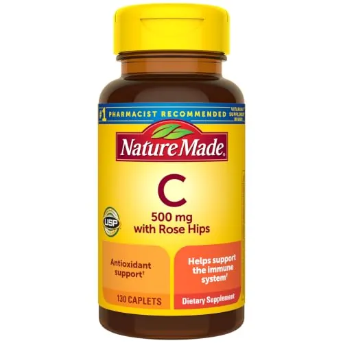 Nature Made Vitamin C 500mg Caplets w/ Rose Hips 130-Count