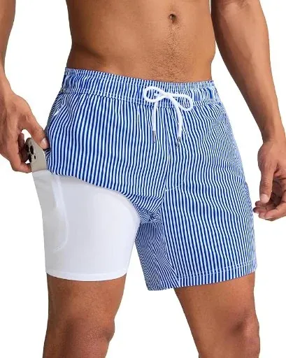 Maamgic Mens Swim Trunks with Compression Liner 5 Inch Quick Dry