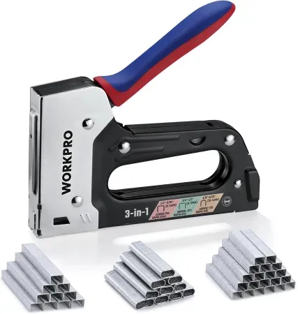 3-in-1 WORKPRO Heavy Duty Upholstery Staple Gun w/ 3000-Count Staples